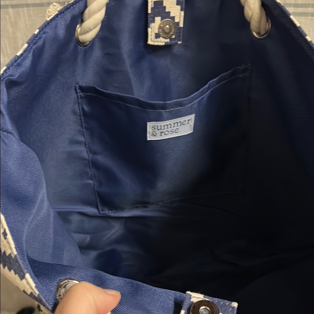 Summer & Rose Blue and White Tote Bag